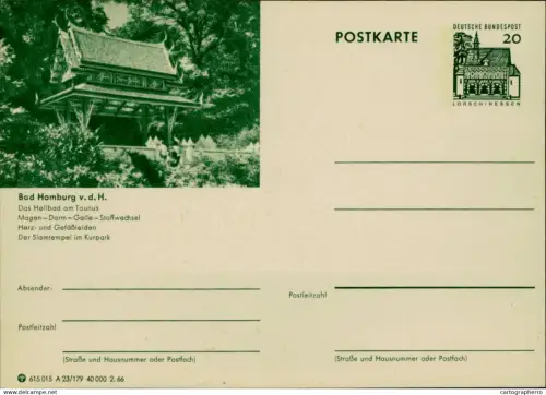 A5937 German illustrated postal stationery postcard Bad Homburg