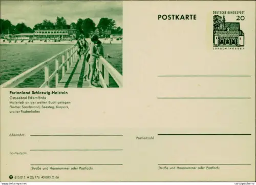 A5937 German illustrated postal stationery postcard seaside resort of Eckernförde in Schleswig-Holstein