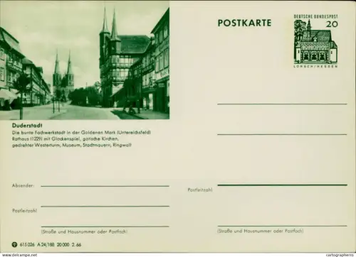 A5937 German illustrated postal stationery postcard Duderstadt