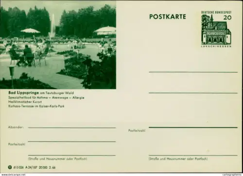 A5937 German illustrated postal stationery postcard Bad Lippspringe am Teutoburger Wald Kurhaus-Terrasse