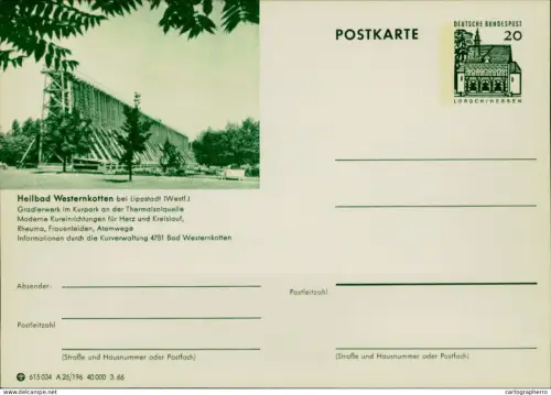 A5937 German illustrated postal stationery postcard Heilbad Westernkotten in Germany brine graduation tower