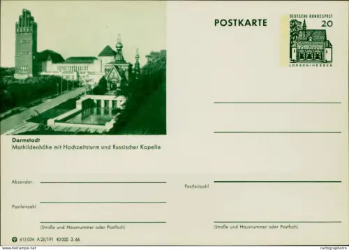 A5937 German illustrated postal stationery postcard Darmstadt Germany