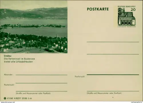 A5937 German illustrated postal stationery postcard Lindau
