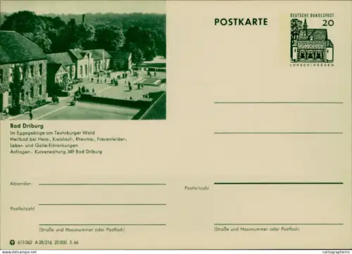 A5937 German illustrated postal stationery postcard Bad Driburg