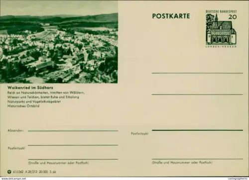 A5937 German postal stationery view of Walkenried in the South Harz region.