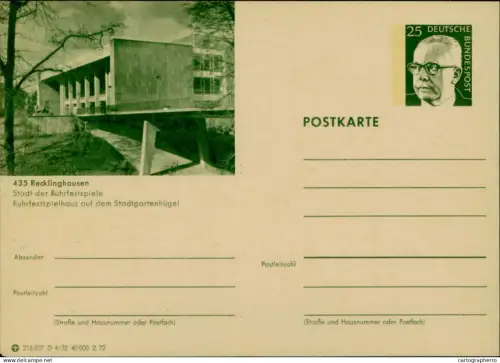 A5937 German postal stationery the Ruhrfestspielhaus (Ruhr Festival Hall) in Recklinghausen