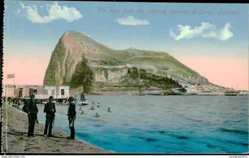 A5939 Gibraltar Rock from the Bathing Pavilion at Linea