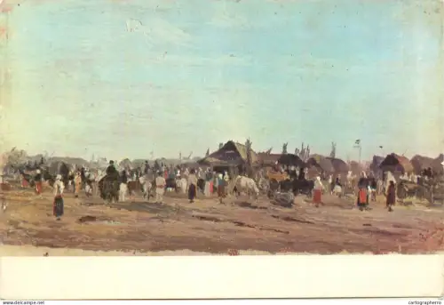 A5444 Targ in preajma Buzaului tablou I. Andreescu