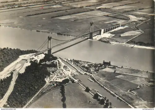 A5486 France Pont de Tancarville (Seine Maritime) vue aerienne