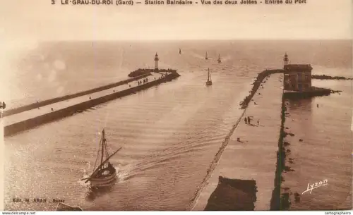 A5945 Le Grau-du-Roi entree du port cpa