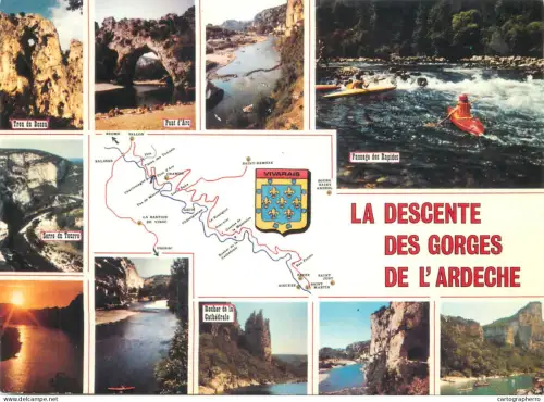 A5482 France Gorges de l'Ardeche multi view and map