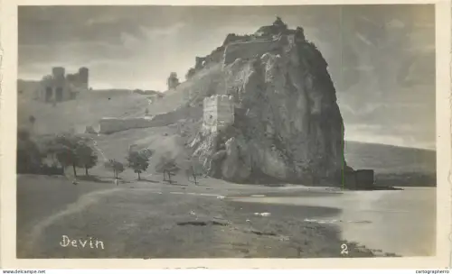 A5943 Devín Castle fortress located at the confluence of the Morava and Danube rivers in Bratislava, Slovakia