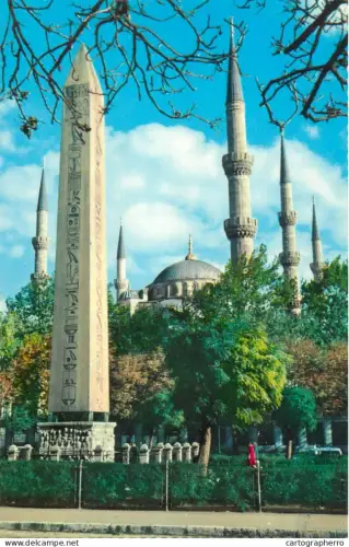 A5474 Turkey Istanbul Egyptian obelisque and minaret of the Blue Mosque