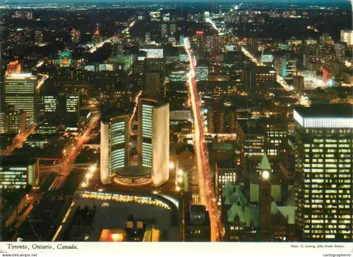 A5456 Canada Toronto Ontario Nathan Phillips Square and City Hall night view
