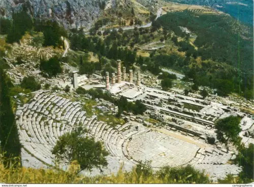 A5455 Greece Delphi Apollo temple aerial aspect