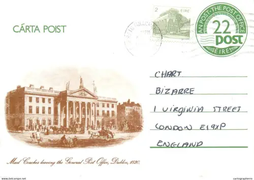 A5496 Ireland Dublin Mail Coaches leaving the General Post Office