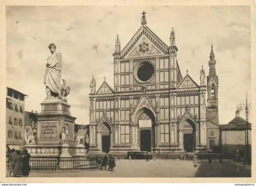A5489 Italy Firenze Basilica di Santa Croce e statua a Dante