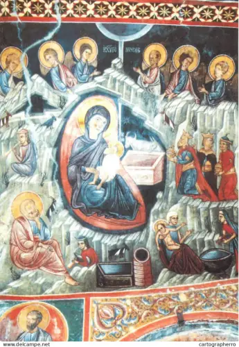 A5485 Cyprus Agios St Nikolaos di Stegis Geburt Christi Fresko XII century