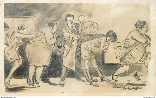 A5946 Spa resort of Gallspach Doctor Fritz Zeileis Therapy humor artist postcard