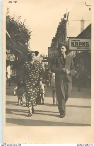 A5946 Serbia Belgrade advertising sign for the store "KARIĆ", a watchmaker and jeweler  photographic postcard