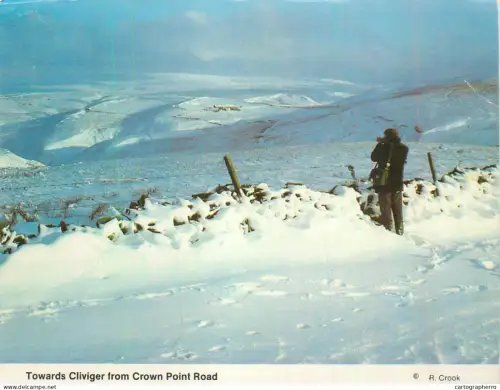 A5527 England towards Cliviger from Crown Point Road winter scenery