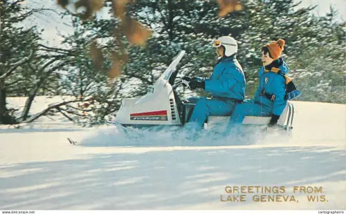 A5970 greetings from Lake Geneva Wisconsin snowmobile