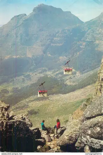 A5524 South Africa Table Mountain cableway cabins aerial view