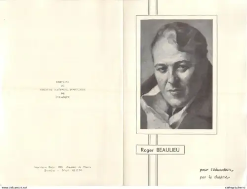 Old Paper > Programs > Conference Roger Beaulieu "Le Theatre"