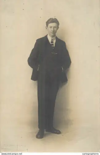 A6031 Fashion fancy man photographic postcard Suisse Geneva > Genève studio Jullien