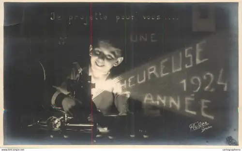 A6031 Suisse Geneva > Genève studio Jullien children scenes Bonne annee1924