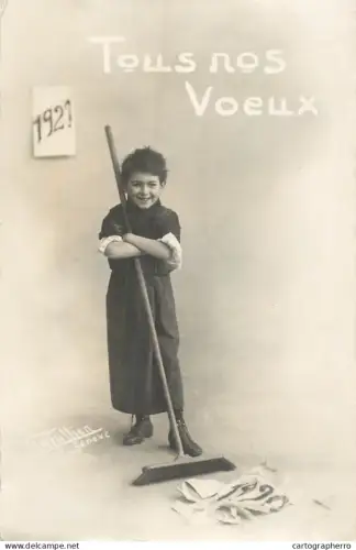 A6031 Suisse Geneva > Genève studio Jullien children scenes New year 1921