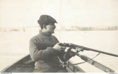 A6031 Suisse Geneve chasseur de canards avec fusil 1917