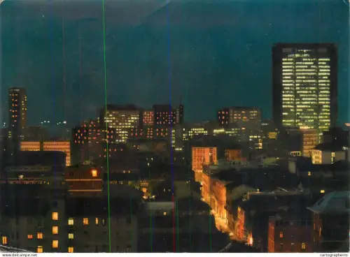 A5543 Italy Milano Directional Center skyscraper night view