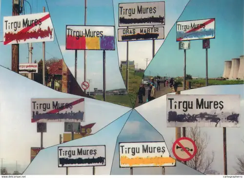 A0118 Romania Targu Mures signs Marosvásárhely Toleranta 2000 postcards