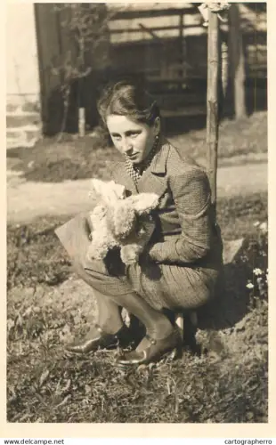 A6017 Photographic postcard anonymous persons woman posing