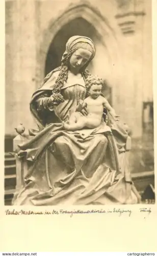 A5974 Photographic postcard Pacher Madonna Salzburg Austria