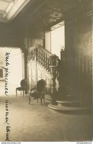 A5974 Photographic postcard an interior staircase in a building possibly Germany Mannheim