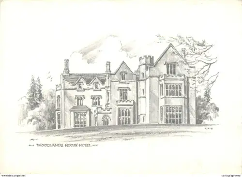 A5566 England Woodlands House Hotel pencil drawing