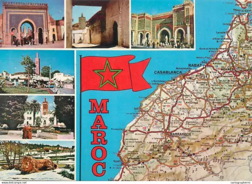 A5552 Morocco souvenir multi view and map