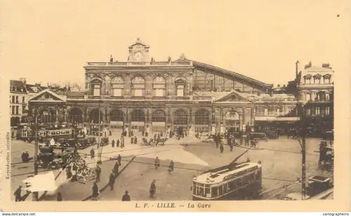 A6016 Lille la gare cpa
