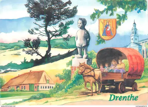 A5581 Netherlands Drenthe rural area illustration