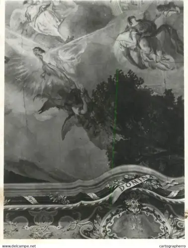 A6052 Religious or baroque mural, possibly from a church or historic building celestial figures angels