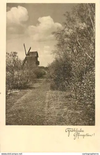 A6052 A narrow road leading to an old windmill