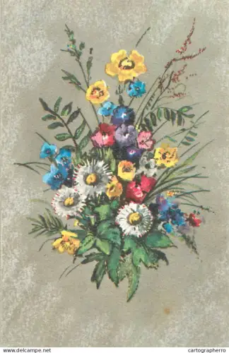 A6052 Spring flowers greetings postcard