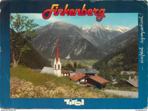 A5577 Austria Ferienparadies Finkenberg im Zillertal Tirol mountain village and church