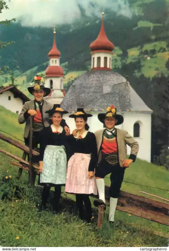 A5596 Austria Zell am Ziller Tirol Wallfahrtskirche Maria Rast ethnic types folklore costumes