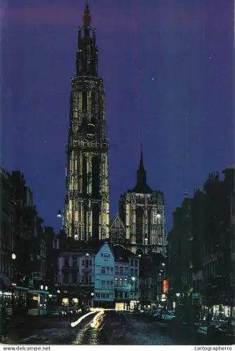 A5595 Belgium Antwerpen Cathedral night view