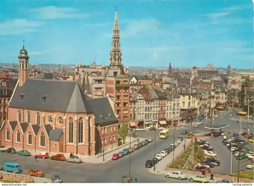 A5594 Belgium Bruxelles St Maria Magdalen Church and cityscape panorama