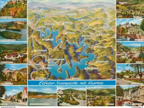 A5608 Germany Nordeifel Eifeler Seenplatte mit Rurtal different views and map