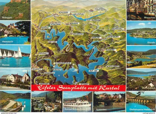 A5608 Germany Nordeifel Eifeler Seenplatte mit Rurtal several views and map